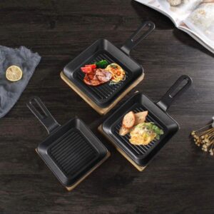 MasterPro Cook & Share Cast Iron Grill Pan With Wooden Under Liner